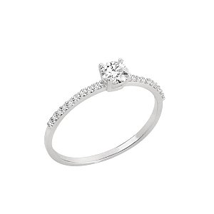 Anel Solitário Unique com Diamantes