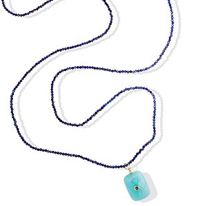 Colar Cordão Longo Lápis Lazúli