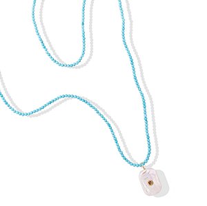 Colar Cordão Longo Turquesas