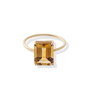 Anel Octógono Uni Citrino (aros pronta entrega)