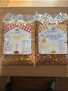 KIT REFIL GRANOLA DA DINDA MENOS AÇUCAR KG + GRANOLA SALGADA KG