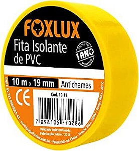 FITA ISOLANTE AMARELA 10M X 19MM FOXLUX