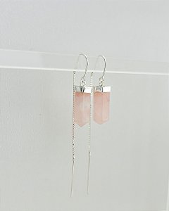 Brinco Selene Quartzo Rosa