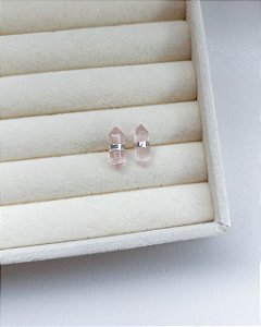 Brinco Íris Quarzto Rosa