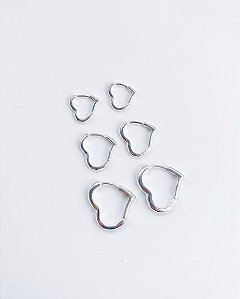 Trio de Argolas Coração