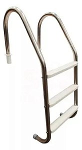 Escada Aço Inox 3 degraus Degraus em ABS Inpx