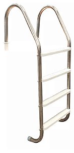 Escada Aço Inox 4 degraus Degraus em ABS Inpx