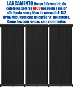 Kit de 35 Placas Coletoras Solar Para Piscinas até 52,5 m² - 3,0 x 0,50 Atco