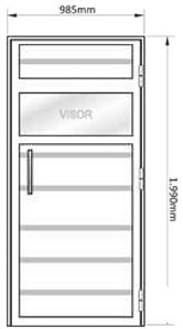 Porta p/ Saunas Reversível de Alumínio branco 0,99 x 1,99 m c/contra marco de acordo c/ a lei de acessibilidade Sodramar