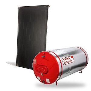 Kit Solar Banho 200L Baixa Pressão Inox 444 + 1 Coletor Heliotek