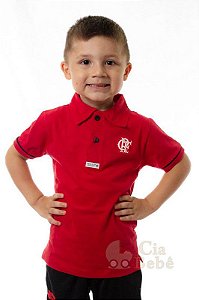 Camisa Polo Infantil Flamengo Vermelha Oficial