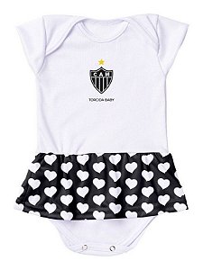 Body Vestido Atlético MG Corações Torcida Baby