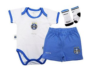 Kit Conjunto Grêmio Body Shorts e Meia Oficial