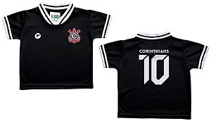 Camiseta Infantil Corinthians Preta Oficial - Torcida Baby