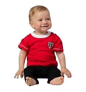 Camiseta Bebê São Paulo Vermelha MO Oficial