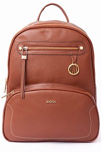 MOCHILA DE COURO GRANDE MARROM CAPPUCCINO CÓD-226