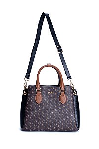 BOLSA COURO GRANDE ESTRUTURADA COM DIVISÓRIAS MONOGRAMA CÓD-472