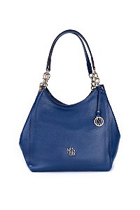 BOLSA COURO GRANDE MACIA COM DIVISÓRIAS AZUL MARINHO CÓD-488