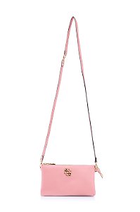 BOLSA COURO PEQUENA COM DIVISÓRIAS ROSA PITAIA CÓD-5472