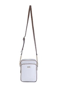 BOLSA COURO PEQUENA TRANSVERSAL BRANCO OFF SG CÓD-554