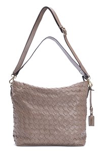 BOLSA COURO SACO GRANDE MACIA COM DIVISÓRIAS MARROM MOCHA CÓD-583