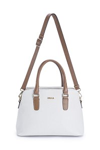BOLSA COURO GRANDE ESTRUTURADA BRANCO OFF SG CÓD-590