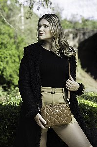 BOLSA COURO MATELASSÊ PEQUENA MARROM WHISKY CÓD-653