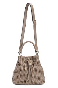 BOLSA COURO BUCKET MÉDIA MARROM CARAMELO CÓD-599
