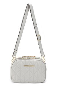BOLSA COURO MATELASSÊ PEQUENA BRANCO OFF CÓD-653