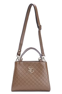 BOLSA COURO MÉDIA ESTRUTURADA MARROM WHISKY CÓD-580