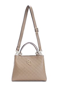BOLSA COURO MÉDIA ESTRUTURADA SOFT MARROM CARAMELO CÓD-580