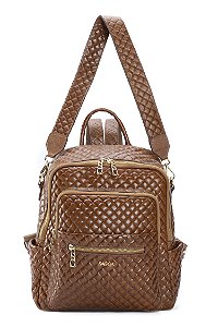 MOCHILA E BOLSA COURO GRANDE MACIA TRISSÊ MARROM WHISKY CÓD-654