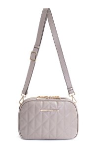 BOLSA COURO MATELASSÊ PEQUENA BEGE CÓD-653