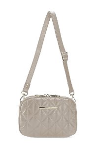 BOLSA COURO MATELASSÊ PEQUENA BEGE CÓD-653