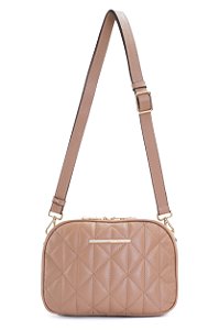 BOLSA COURO MATELASSÊ PEQUENA MARROM CARAMELO CÓD-653