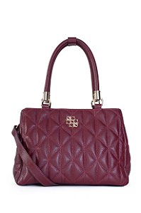 BOLSA COURO MÉDIA MATELASSÊ VERMELHO BORDÔ CÓD-656