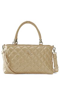 BOLSA COURO GRANDE MACIA MATELASSÊ MARROM CARAMELO CÓD-669