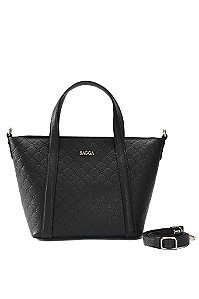 BOLSA COURO MÉDIA ESTRUTURADA PRETO CÓD-665