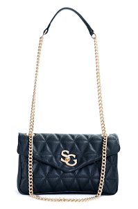 BOLSA COURO GRANDE MATELASSÊ PRETO CÓD-676