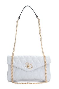 BOLSA COURO GRANDE MATELASSÊ BRANCO OFF CÓD-676