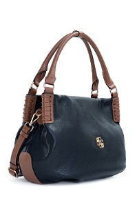 BOLSA COURO GRANDE MACIA COM DIVISÓRIAS PRETO CÓD-657