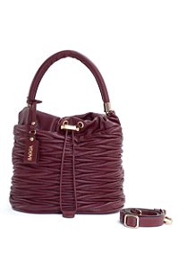 BOLSA COURO MÉDIA VERMELHO BORDÔ CÓD-670