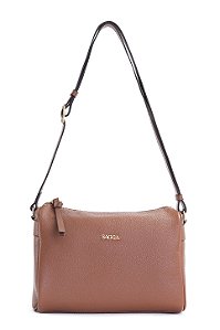 BOLSA COURO GRANDE QUADRADA MARROM WHISKY CÓD-682