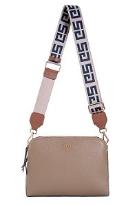 BOLSA COURO MÉDIA ESTRUTURADA RETANGULAR ALÇA SG MARROM ARGILA CÓD-281