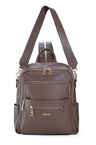 MOCHILA E BOLSA COURO GRANDE MACIA MARROM NOZES CÓD-654