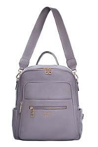 MOCHILA E BOLSA COURO GRANDE MACIA CINZA RATO CÓD-654