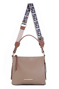 BOLSA COURO MÉDIA MACIA MARROM ARGILA CÓD-660