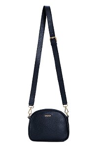BOLSA EM COURO PEQUENA TRANSVERSAL PRETO CÓD-805