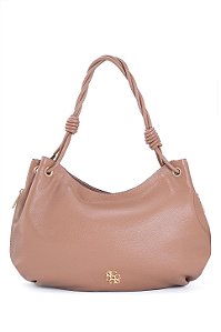 BOLSA EM COURO GRANDE MACIA MARROM WHISKY CÓD-808
