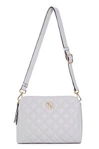 BOLSA EM COURO MÉDIA ESTRUTURADA MATELASSÊ BRANCO OFF CÓD-811